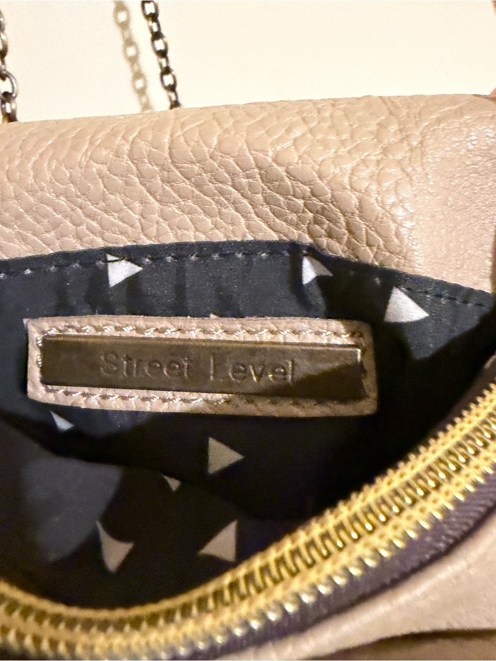 Street level Studded Leather Crossbody Bag in Light tan / cream - Picture 2 of 4